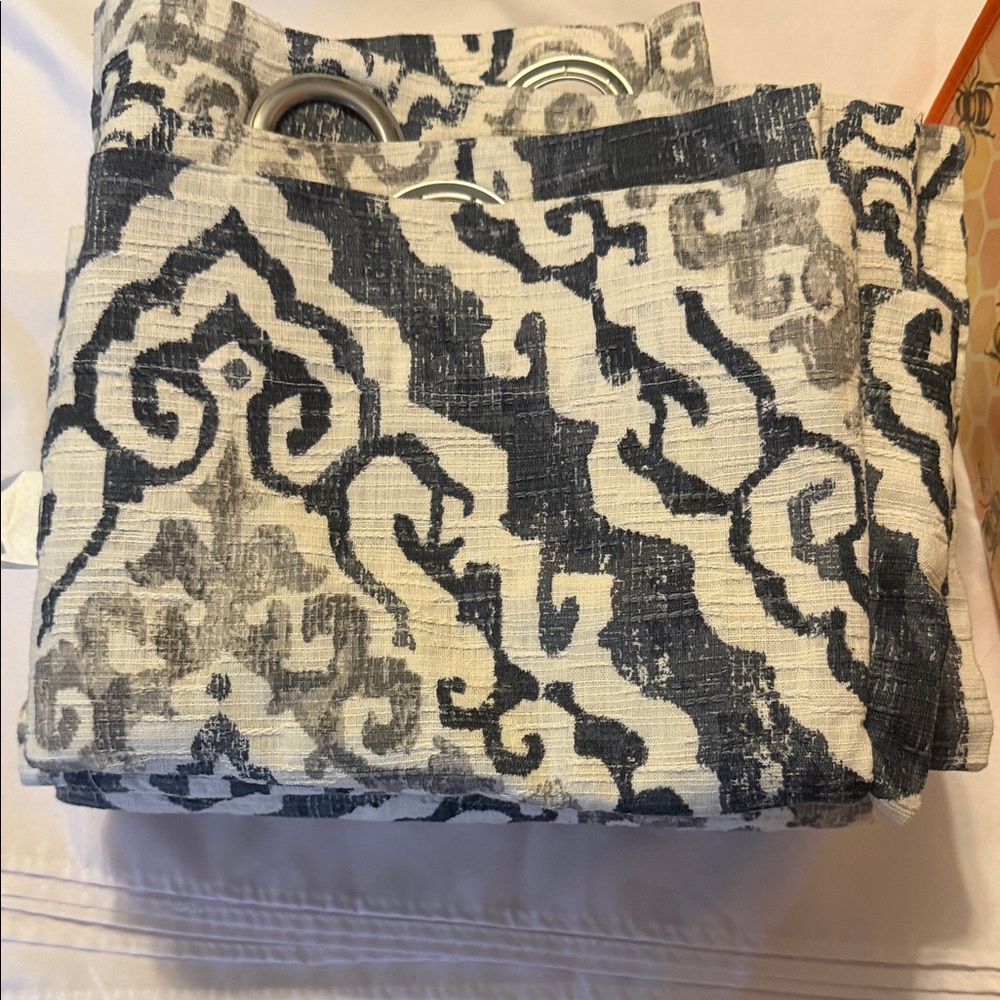 Blue and White Patterned Curtains